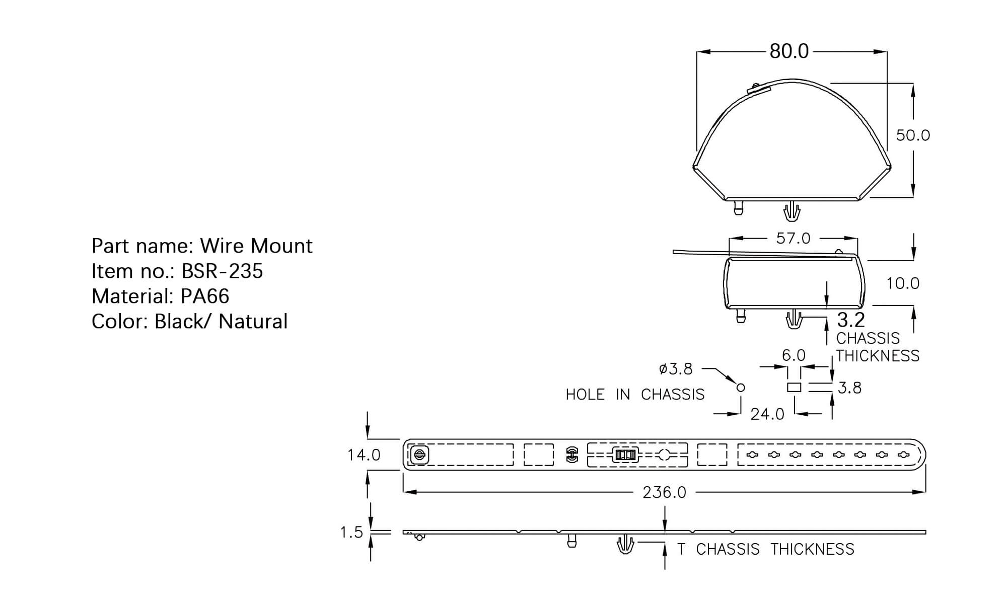 Plastic Wire Mount BSR-235